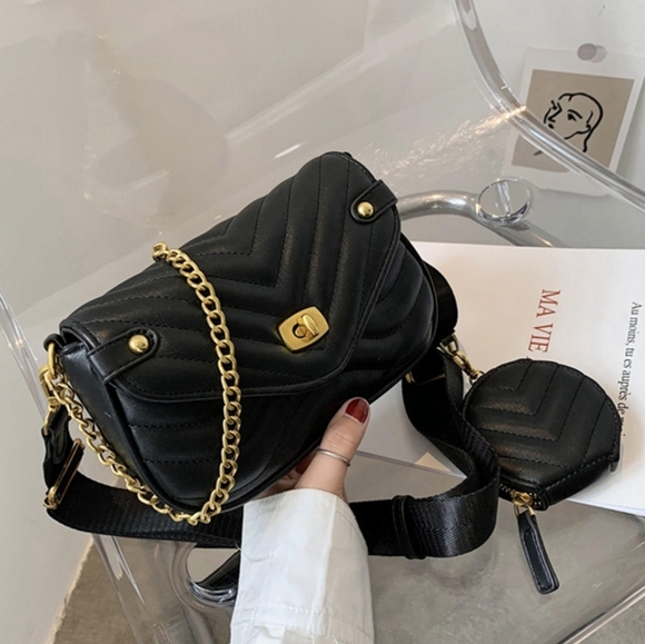 Brand New Woman PU Leather  Crossbody purse/handbag with mini coin bag - Picture 2 of 6